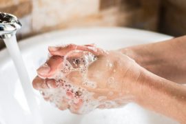 clean your hands after touching feces